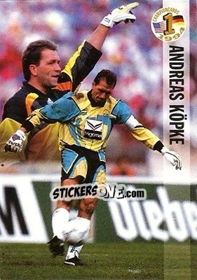Sticker Andreas Köpke - Championcards / ran USA 1994 n. 25 - Panini