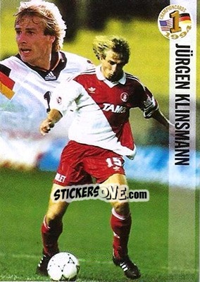 Sticker Jürgen Klinsmann - Championcards / ran USA 1994 - Panini