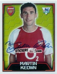 Sticker Martin Keown - Premier League Inglese 2003-2004 n. 14 - Merlin
