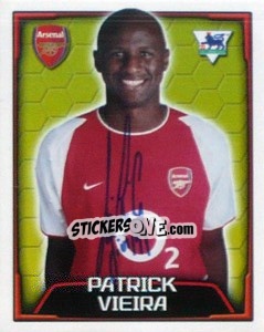 Sticker Patrick Vieira - Premier League Inglese 2003-2004 n. 24 - Merlin