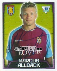 Figurina Marcus Allbäck - Premier League Inglese 2003-2004 - Merlin