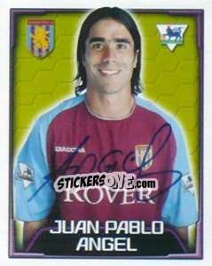 Sticker Juan Pablo Angel - Premier League Inglese 2003-2004 n. 53 - Merlin