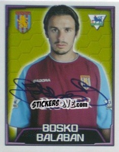 Sticker Bosko Balaban - Premier League Inglese 2003-2004 - Merlin