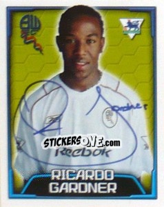 Sticker Ricardo Gardner - Premier League Inglese 2003-2004 n. 133 - Merlin