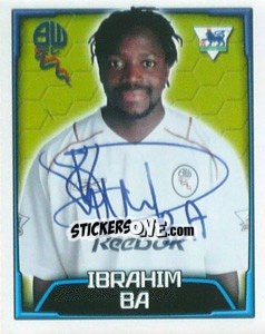 Figurina Ibrahim Ba - Premier League Inglese 2003-2004 - Merlin