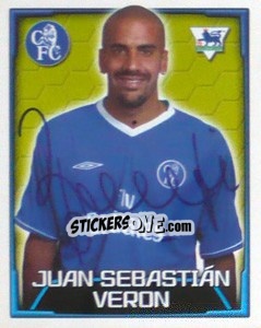 Sticker Juan Sebastian Veron - Premier League Inglese 2003-2004 n. 194 - Merlin