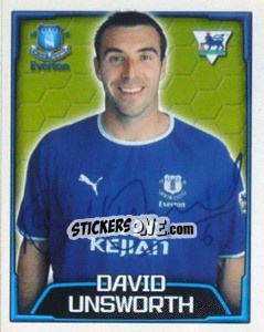 Figurina David Unsworth - Premier League Inglese 2003-2004 - Merlin