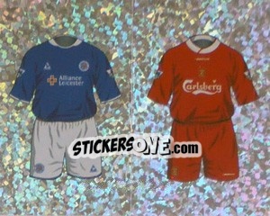 Figurina Home Kit Leicester City/Liverpool (a/b) - Premier League Inglese 2003-2004 - Merlin