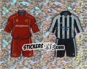 Figurina Home Kit Middlesbrough/Newcastle United (a/b) - Premier League Inglese 2003-2004 - Merlin