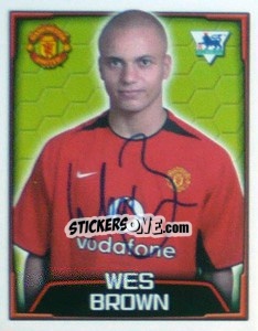 Sticker Wes Brown - Premier League Inglese 2003-2004 n. 390 - Merlin