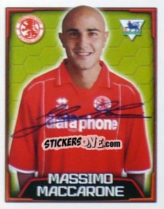 Figurina Massimo Maccarone - Premier League Inglese 2003-2004 - Merlin