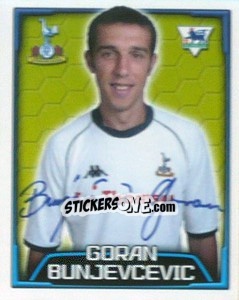 Figurina Goran Bunjevcevic - Premier League Inglese 2003-2004 - Merlin