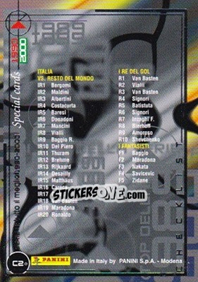 Figurina Checklist2 - I Top Della Serie A 1990-2000 - Panini