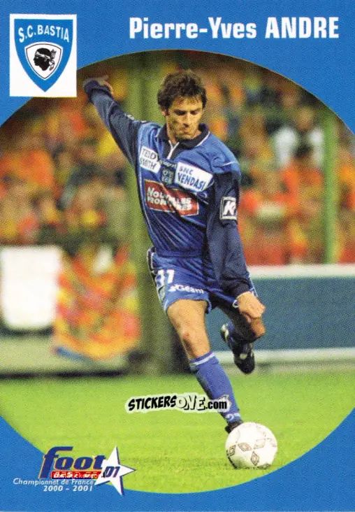 Sticker Pierre-Yves Andre - Foot Best Of D1 2000-2001 n. 13 - Panini