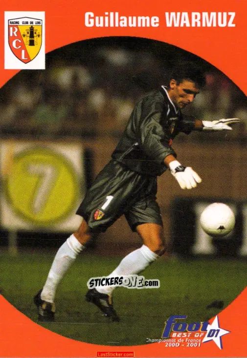 Sticker Guillaume Warmuz - Foot Best Of D1 2000-2001 n. 29 - Panini