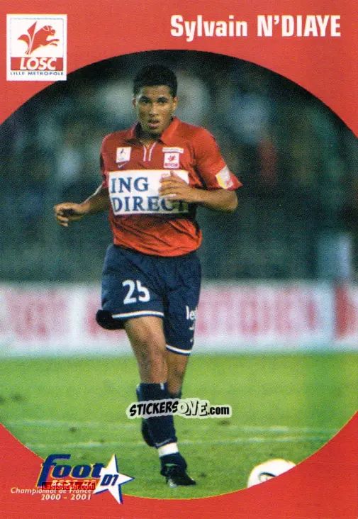 Sticker Sylvain N'Diaye - Foot Best Of D1 2000-2001 n. 39 - Panini