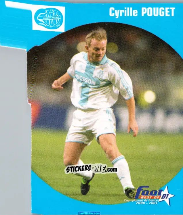 Sticker Cyrille Pouget - Foot Best Of D1 2000-2001 n. 55 - Panini