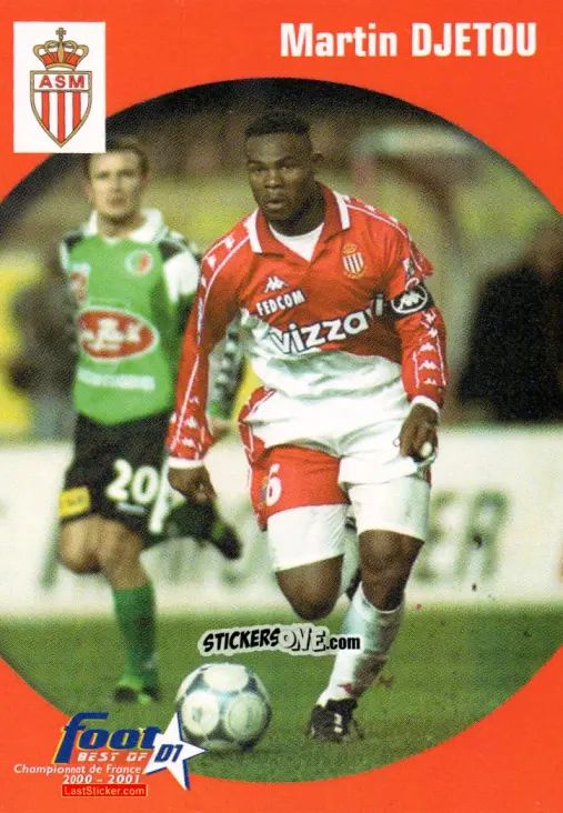 Sticker Martin Djetou - Foot Best Of D1 2000-2001 n. 65 - Panini