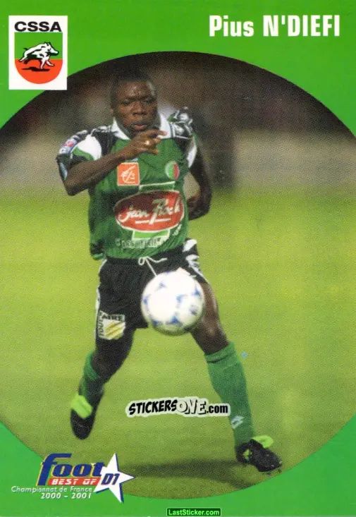 Sticker Pius N'Diefi - Foot Best Of D1 2000-2001 n. 104 - Panini