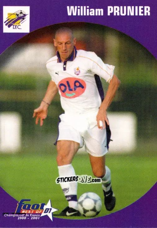 Sticker William Prunier - Foot Best Of D1 2000-2001 n. 114 - Panini