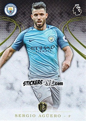 Sticker Sergio Agüero - Premier Gold 2016-2017 n. 25 - Topps