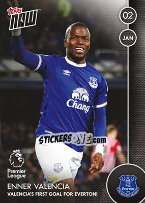 Sticker Enner Valencia / Valencia'S First Goal For Everton! - Premier Gold 2016-2017 n. N29 - Topps