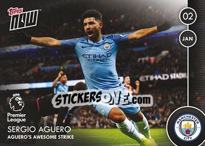 Sticker Sergio Aguero / Aguero'S Awesome Strike - Premier Gold 2016-2017 n. N30 - Topps