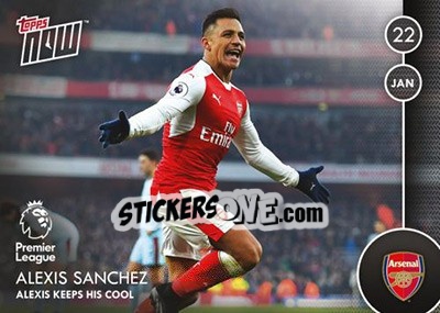 Sticker Alexis Sanchez / Alexis Keeps His Cool - Premier Gold 2016-2017 n. N43 - Topps