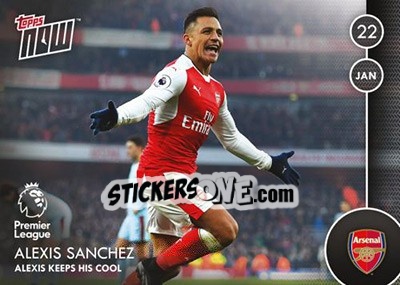 Sticker Alexis Sanchez / Alexis Keeps His Cool - Premier Gold 2016-2017 - Topps