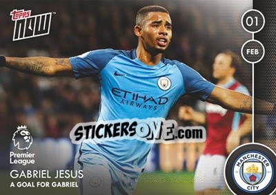 Sticker Gabriel Jesus / A Goal For Gabriel - Premier Gold 2016-2017 n. N48 - Topps
