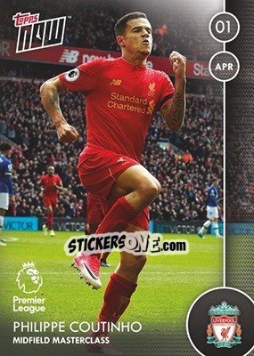 Sticker Philippe Coutinho / Midfield Masterclass - Premier Gold 2016-2017 n. N75 - Topps