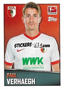 Sticker Paul Verhaegh - German Football Bundesliga 2016-2017 - Topps