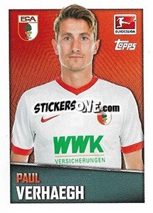 Cromo Paul Verhaegh - German Football Bundesliga 2016-2017 - Topps