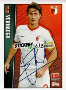 Sticker Paul Verhaegh - Signature - German Football Bundesliga 2016-2017 - Topps