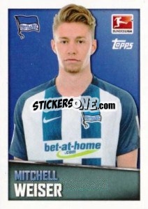 Cromo Mitchell Weiser - German Football Bundesliga 2016-2017 - Topps