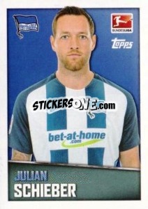 Sticker Julian Schieber - German Football Bundesliga 2016-2017 - Topps