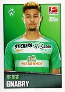 Sticker Serge Gnabry - German Football Bundesliga 2016-2017 n. 61 - Topps