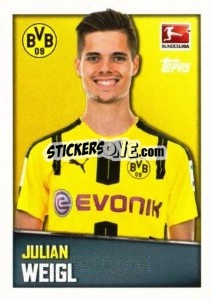 Cromo Julian Weigl - German Football Bundesliga 2016-2017 - Topps