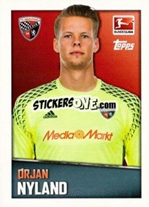 Sticker Orjan Nyland - German Football Bundesliga 2016-2017 - Topps