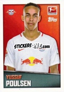 Sticker Yussuf Poulsen - German Football Bundesliga 2016-2017 - Topps
