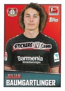 Sticker Julian Baumgartlinger - German Football Bundesliga 2016-2017 - Topps