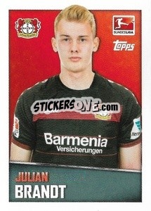 Sticker Julian Brandt - German Football Bundesliga 2016-2017 - Topps