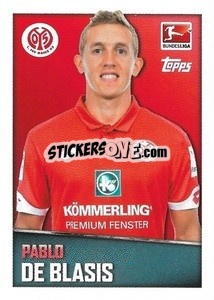 Sticker Pablo de Blasis - German Football Bundesliga 2016-2017 - Topps