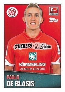 Cromo Pablo de Blasis - German Football Bundesliga 2016-2017 - Topps