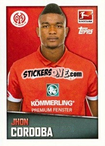 Sticker Jhon Cordoba - German Football Bundesliga 2016-2017 - Topps
