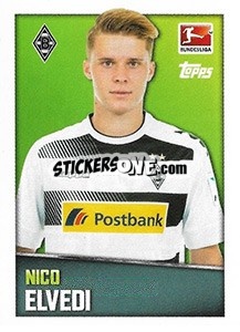 Sticker Nico Elvedi - German Football Bundesliga 2016-2017 - Topps