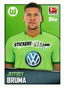 Sticker Jeffrey Bruma - German Football Bundesliga 2016-2017 - Topps