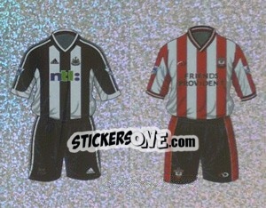 Sticker Home Kit Newcastle United/Southampton (a/b) - Premier League Inglese 2002-2003 n. 290 - Merlin