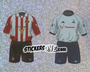 Sticker Home Kit Sunderland/Tottenham Hotspur (a/b) - Premier League Inglese 2002-2003 n. 291 - Merlin