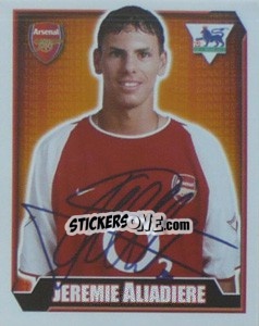 Figurina Jeremie Aliadiere - Premier League Inglese 2002-2003 - Merlin